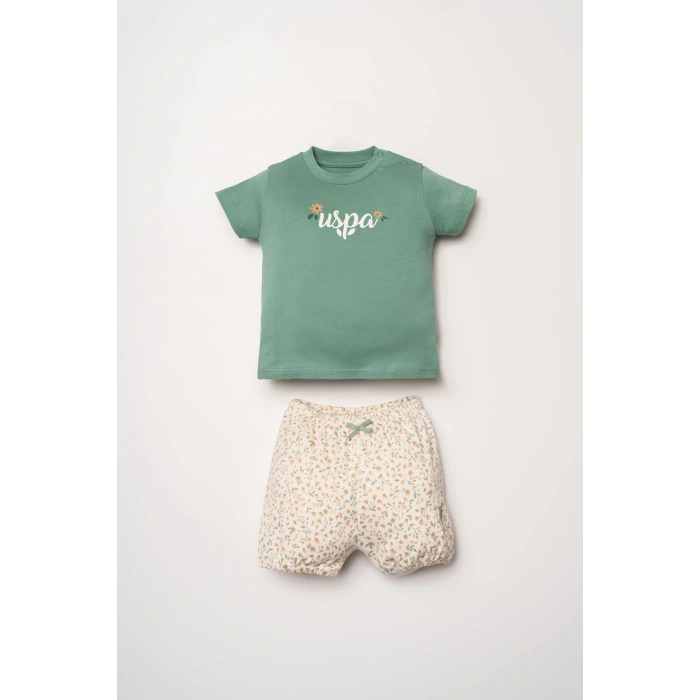 U.S POLO ASSN. KIZ BEBEK ŞORT T-SHIRT TAKIM - Yeşil