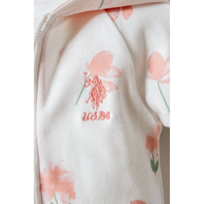 U.S POLO ASSN. KIZ BEBEK 3 LÜ TAKIM - BEYAZ-PUDRA