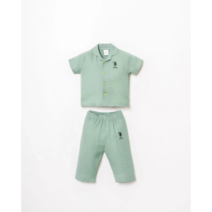 U.S.POLO ERKEK BEBEK GÖMLEK PİJAMA TAKIMI - MİNT