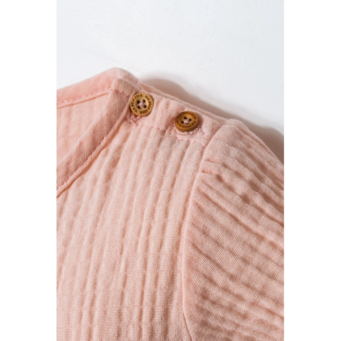 U.S POLO ASSN. KIZ BEBEK MÜSLİN ELBİSE - PUDRA