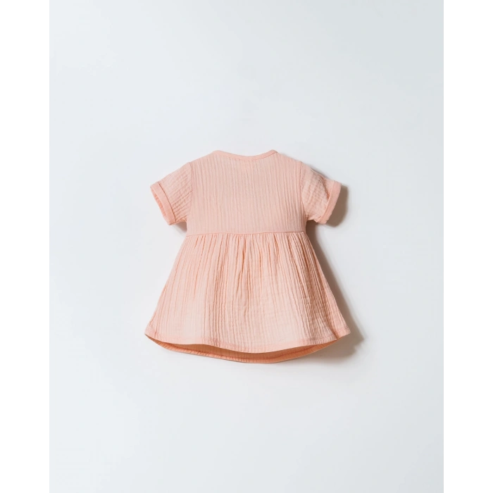 U.S POLO ASSN. KIZ BEBEK MÜSLİN ELBİSE - PUDRA