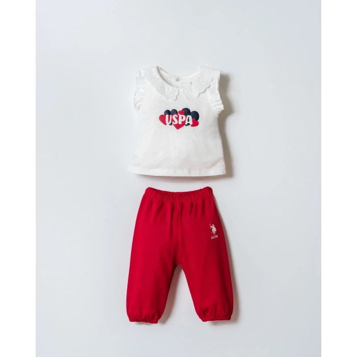 U.S POLO ASSN. KIZ BEBEK T-SHIRT TAKIM - Beyaz
