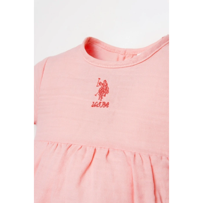 U.S POLO ASSN. KIZ BEBEK MÜSLİN ELBİSE - SOMON