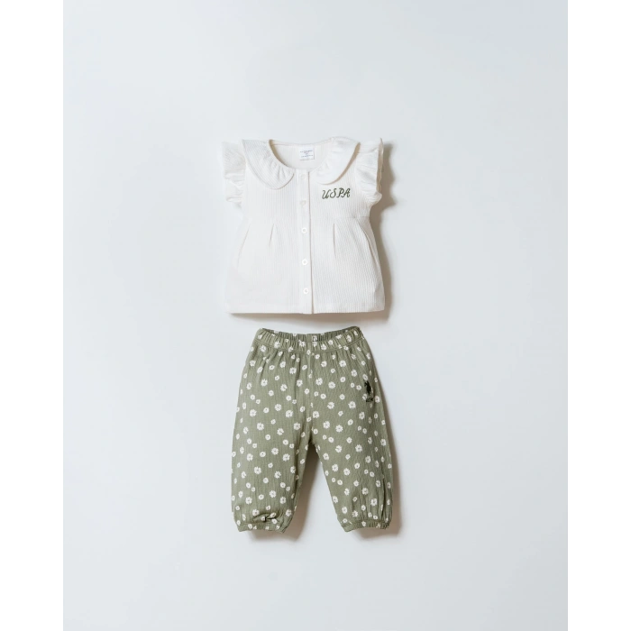 U.S POLO ASSN. KIZ BEBEK T-SHIRT TAKIM - BEYAZ-YEŞİL