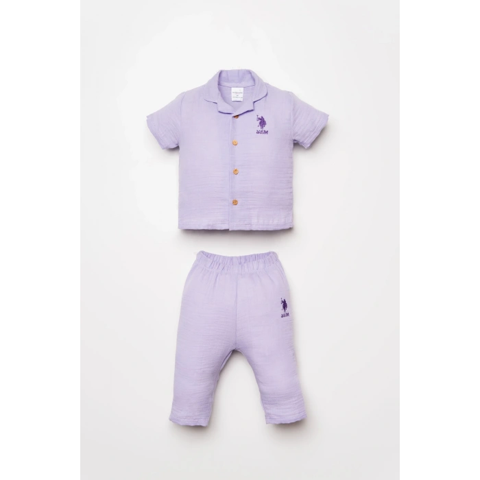 U.S POLO ASSN. KIZ BEBEK GÖMLEK PİJAMA TAKIM - K.LİLA