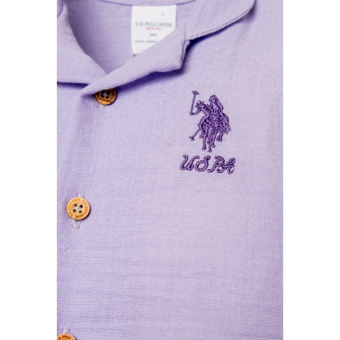 U.S POLO ASSN. KIZ BEBEK GÖMLEK PİJAMA TAKIM - K.LİLA