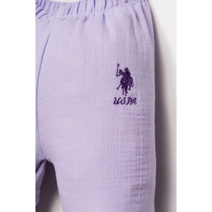 U.S POLO ASSN. KIZ BEBEK GÖMLEK PİJAMA TAKIM - K.LİLA