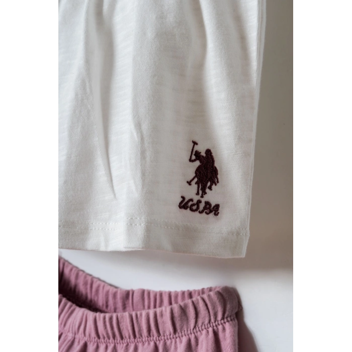 U.S POLO ASSN. KIZ BEBEK T-SHIRT TAKIM - BEYAZ-LİLA