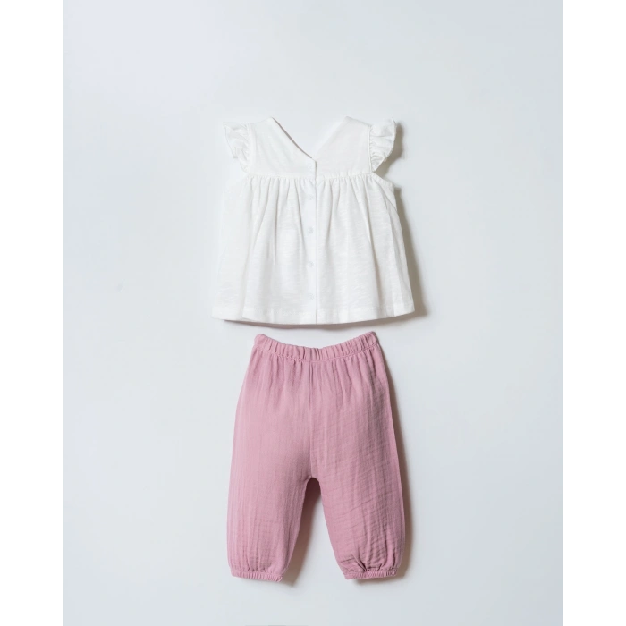 U.S POLO ASSN. KIZ BEBEK T-SHIRT TAKIM - BEYAZ-LİLA