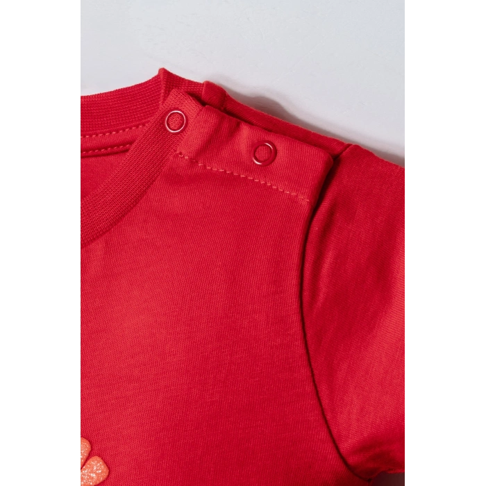 U.S POLO ASSN. KIZ BEBEK  ŞORT T-SHIRT TAKIM - NAR ÇİÇEĞİ