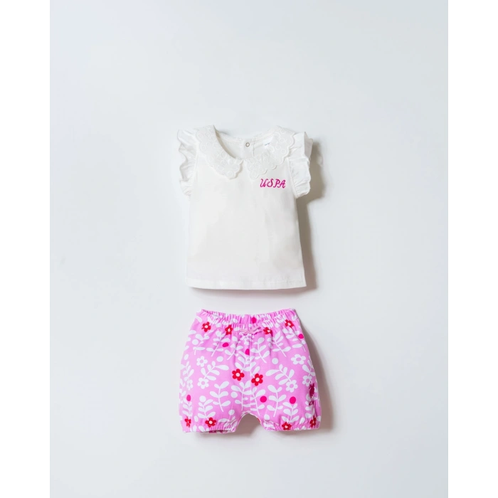 U.S POLO ASSN. KIZ BEBEK ŞORT T-SHIRT TAKIM - Beyaz