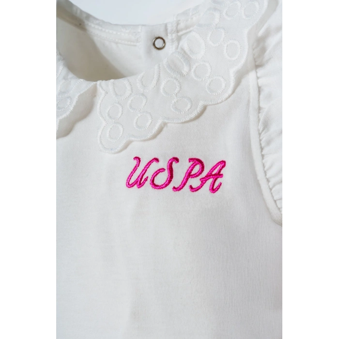 U.S POLO ASSN. KIZ BEBEK ŞORT T-SHIRT TAKIM - Beyaz