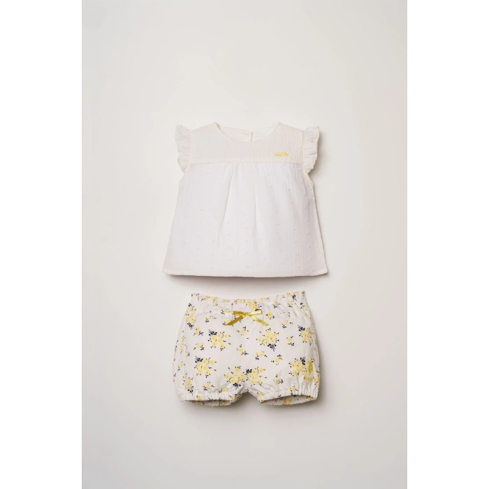 U.S POLO ASSN. ŞORT T-SHIRT TAKIM - BEYAZ-SARI