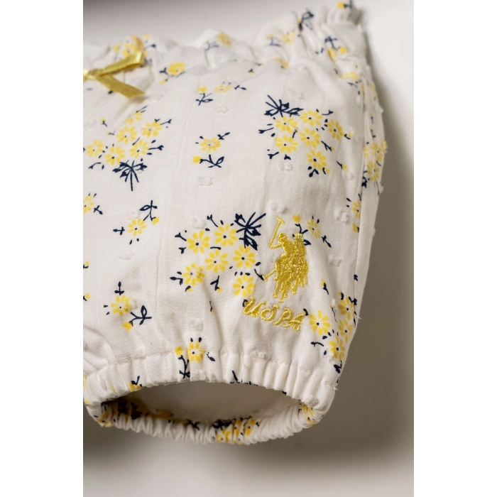 U.S POLO ASSN. ŞORT T-SHIRT TAKIM - BEYAZ-SARI