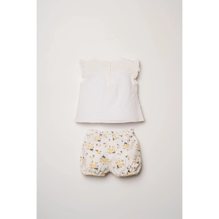 U.S POLO ASSN. ŞORT T-SHIRT TAKIM - BEYAZ-SARI