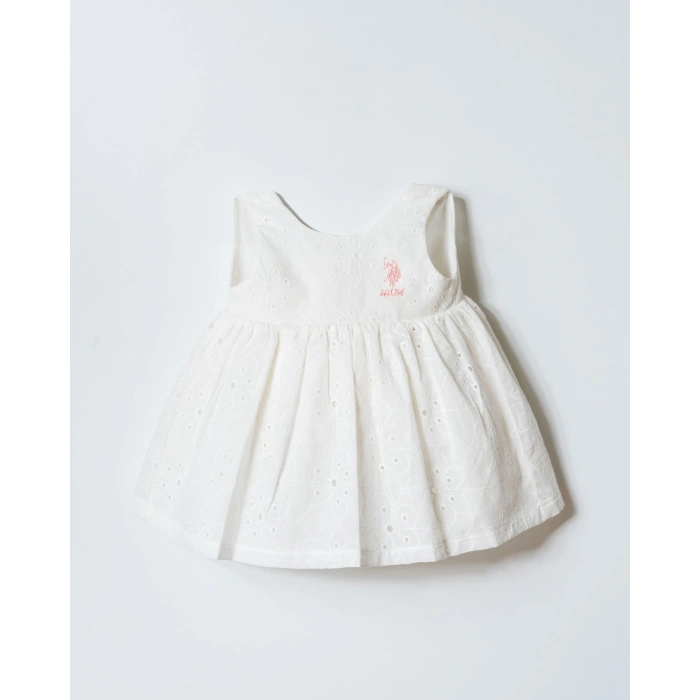 U.S POLO ASSN. KIZ BEBEK DANTEL ELBİSE - Beyaz