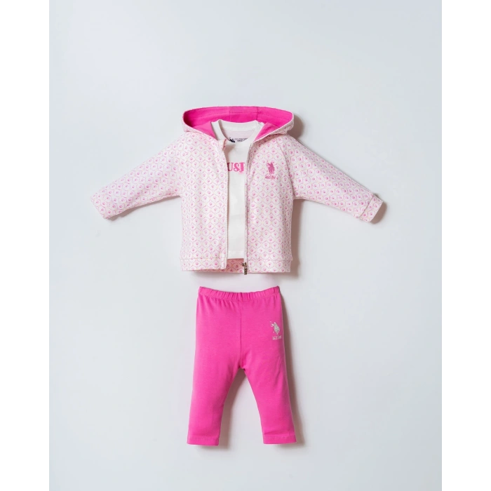U.S POLO ASSN. KIZ BEBEK 3 LÜ TAKIM - EKRU