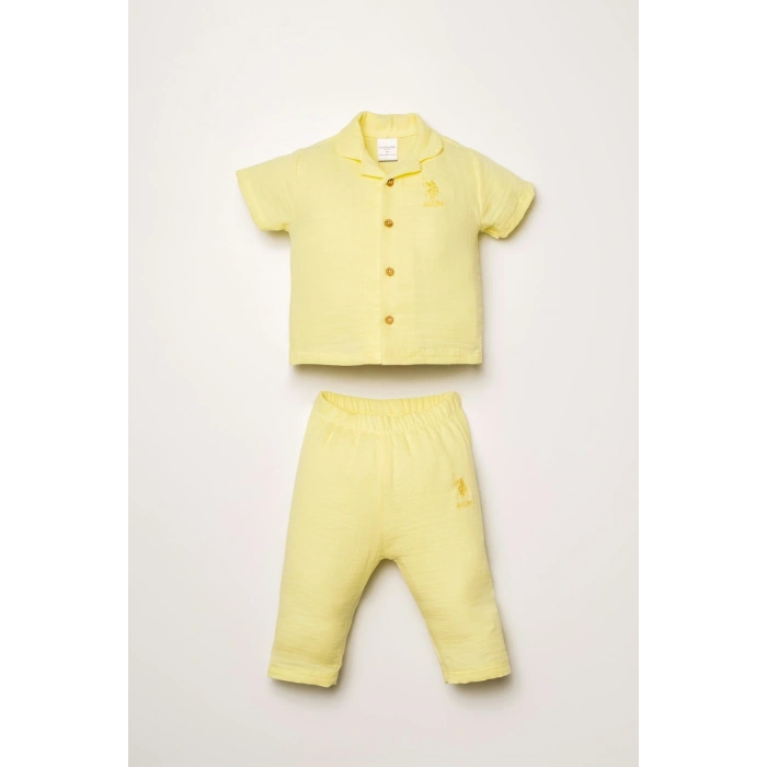 U.S POLO ASSN. KIZ BEBEK GÖMLEK PİJAMA TAKIM - A.SARI