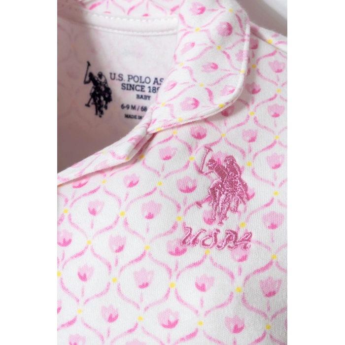 U.S POLO ASSN. KIZ BEBEK GÖMLEK PİJAMA TAKIM - EKRU