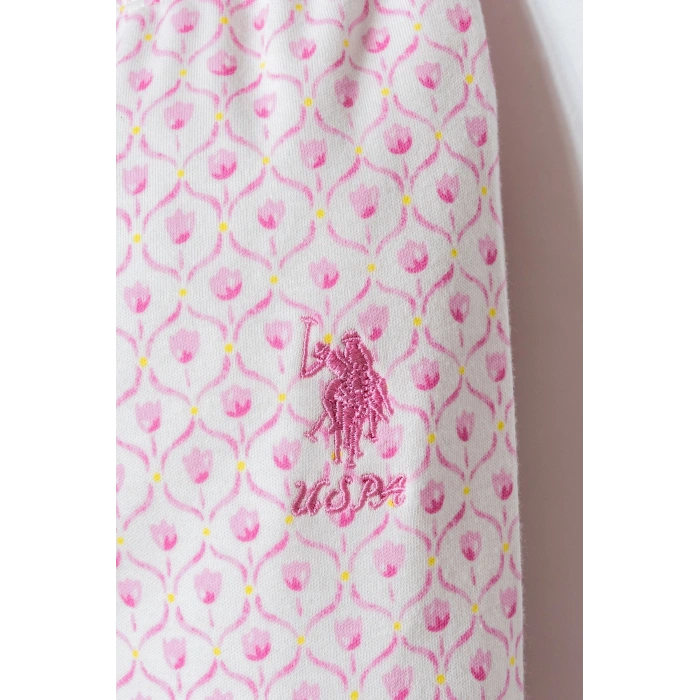 U.S POLO ASSN. KIZ BEBEK GÖMLEK PİJAMA TAKIM - EKRU