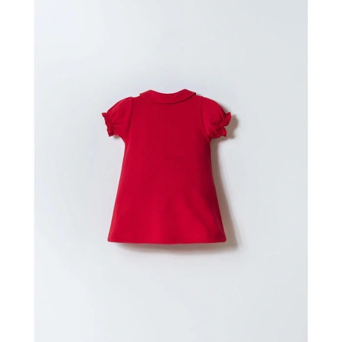 U.S POLO ASSN. KIZ BEBEK PİKE ELBİSE - KIRMIZI