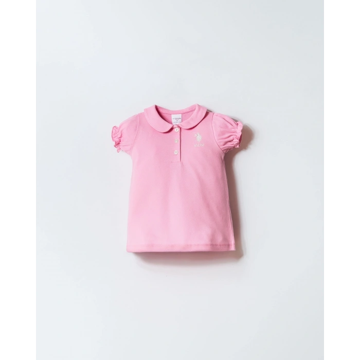 U.S POLO ASSN. KIZ BEBEK PİKE ELBİSE - PEMBE