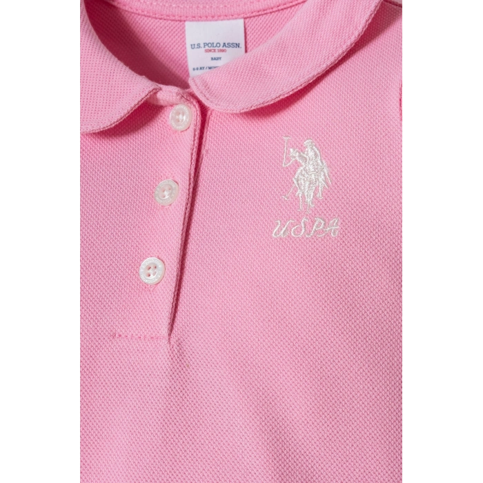 U.S POLO ASSN. KIZ BEBEK PİKE ELBİSE - PEMBE