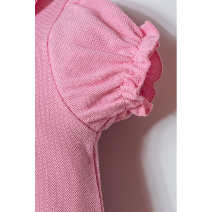 U.S POLO ASSN. KIZ BEBEK PİKE ELBİSE - PEMBE