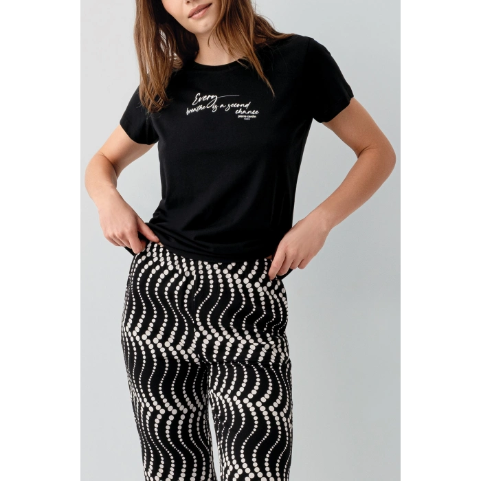 PIERRE CARDIN KADIN KAPRİ İKİLİ TAKIM - siyah