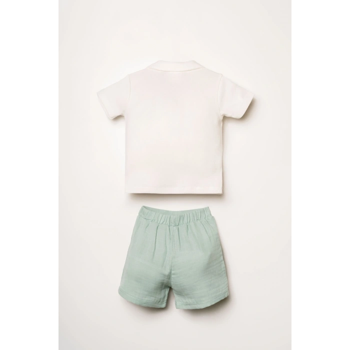 U.S.POLO ASSN. ERKEK BEBEK ŞORT T-SHIRT TAKIM - BEYAZ-MİNT