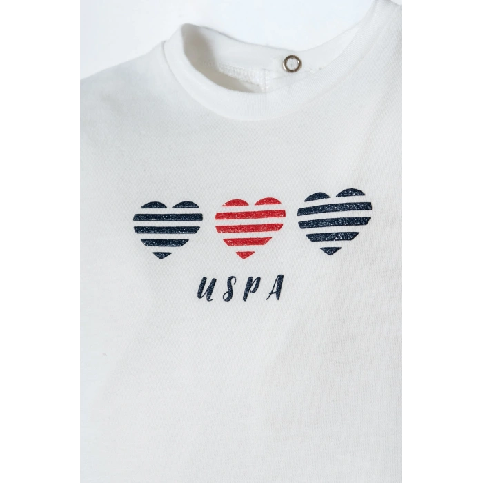 U.S POLO ASSN. KIZ BEBEK ŞORT T-SHIRT TAKIM - Beyaz