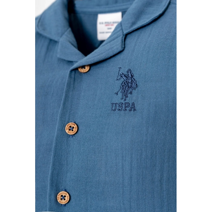 U.S.POLO ERKEK BEBEK GÖMLEK PİJAMA TAKIMI - İNDİGO