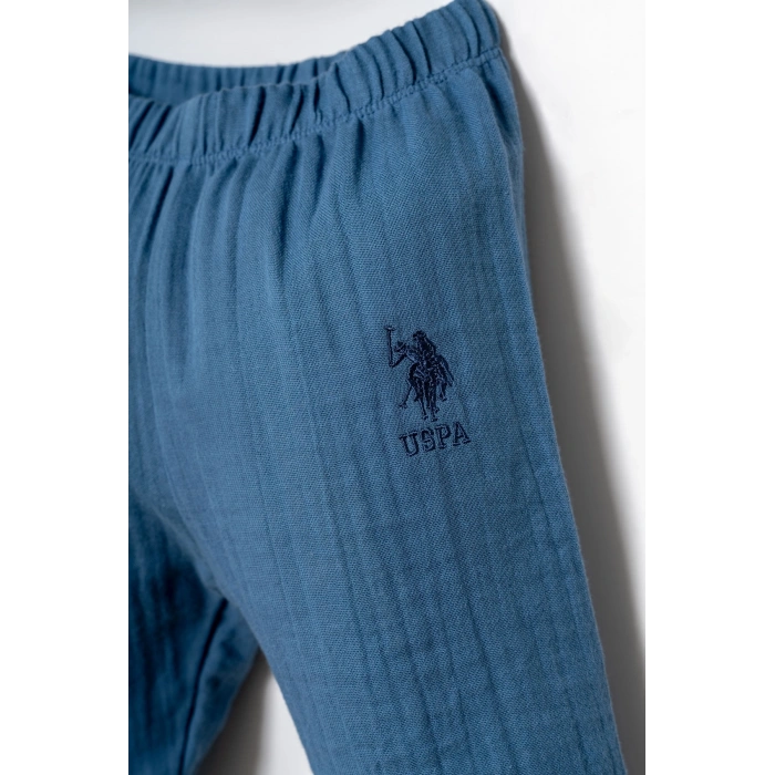 U.S.POLO ERKEK BEBEK GÖMLEK PİJAMA TAKIMI - İNDİGO