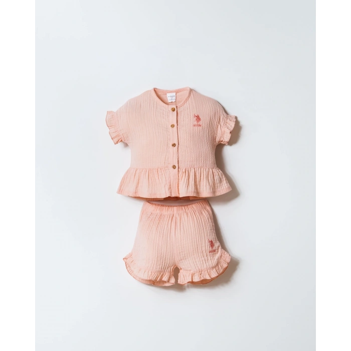 U.S POLO ASSN. KIZ BEBEK MÜSLİN 2 Lİ TAKIM - PUDRA