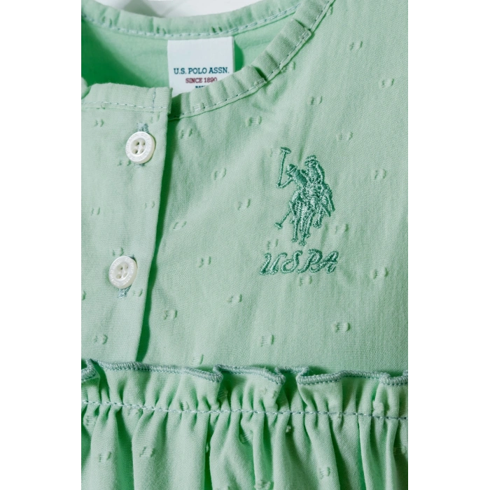 U.S POLO ASSN. KIZ BEBEK BANDANALI DOKUMA TULUM - Yeşil