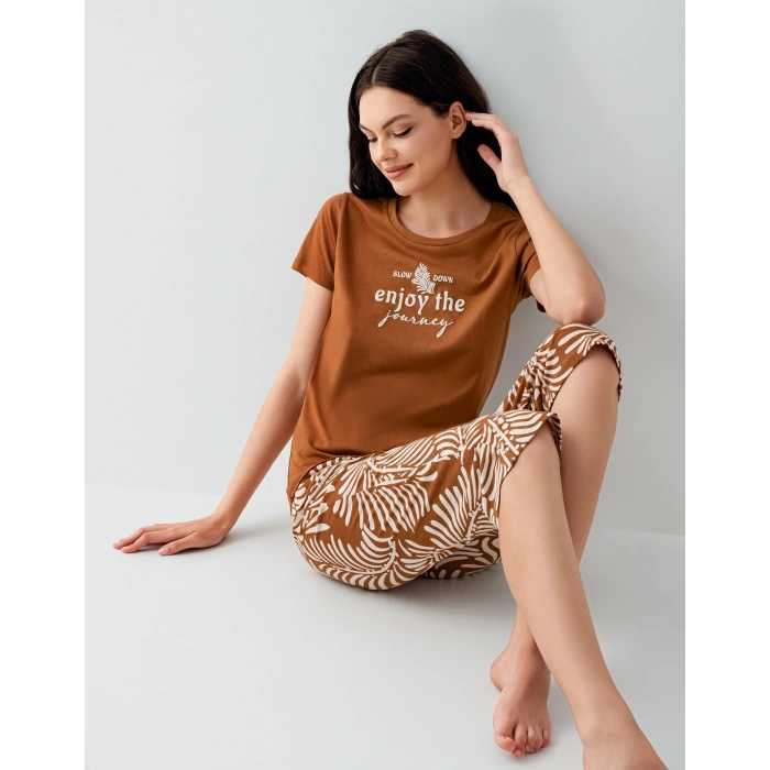 ARNETTA KADIN KAPRİ TAKIM - KAHVE