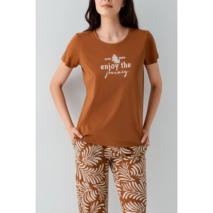 ARNETTA KADIN KAPRİ TAKIM - KAHVE