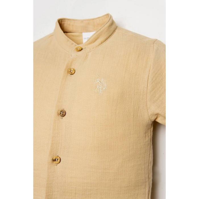 U.S.POLO ASSN. ERKEK BEBEK ŞORT GÖMLEK TAKIM - KUM