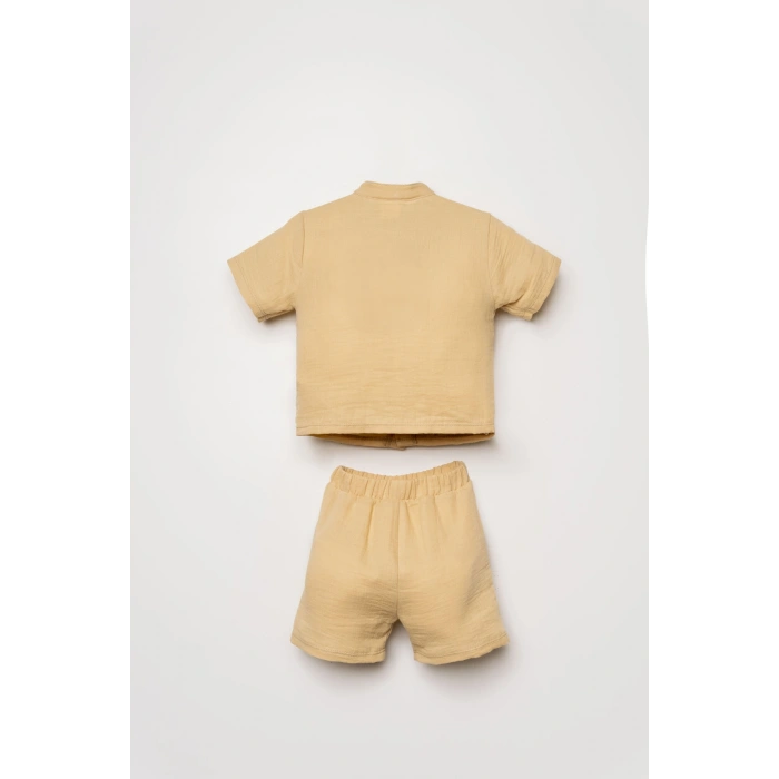 U.S.POLO ASSN. ERKEK BEBEK ŞORT GÖMLEK TAKIM - KUM