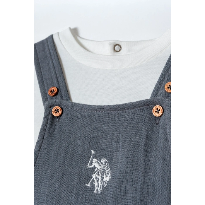 U.S.POLO ASSN. ERKEK BEBEK SALOPET 2 Lİ TAKIM - KOYU GRİ