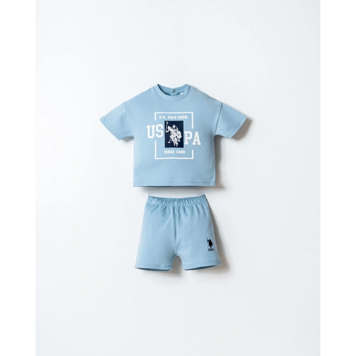 U.S.POLO ASSN.ERKEK BEBEK ŞORT T-SHIRT TAKIM - MAVİ