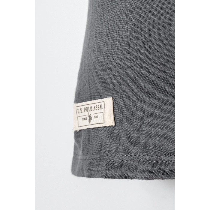 U.S.POLO ASSN. ERKEK BEBEK ŞORT GÖMLEK TAKIM - KOYU GRİ