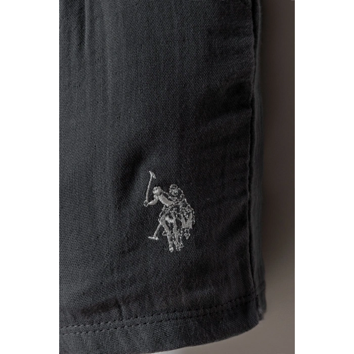 U.S.POLO ASSN. ERKEK BEBEK ŞORT GÖMLEK TAKIM - KOYU GRİ