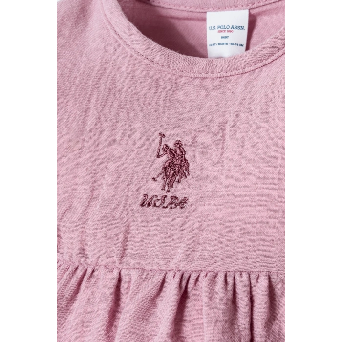 U.S POLO ASSN. KIZ BEBEK MÜSLİN ELBİSE - LİLA