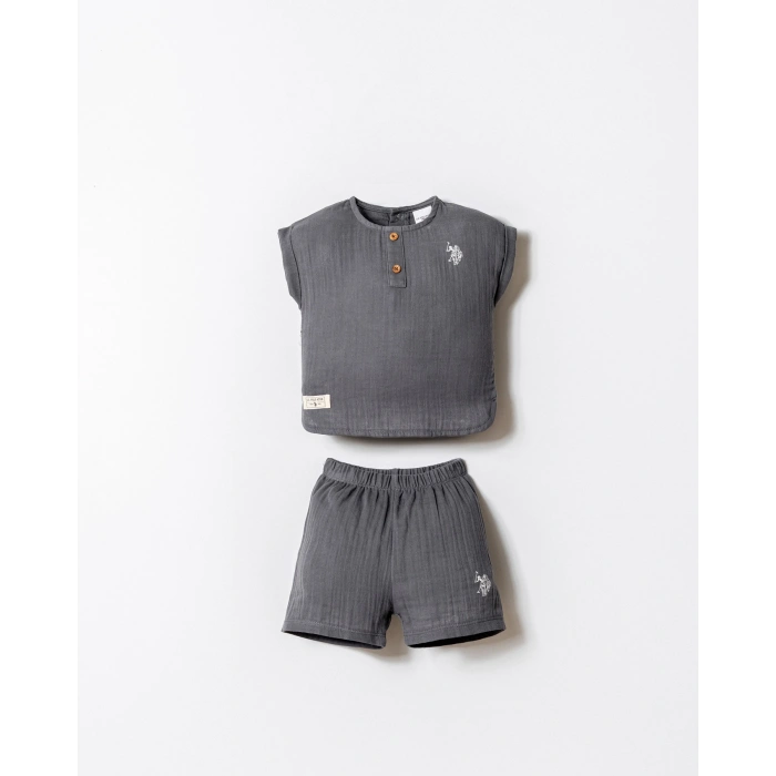 U.S.POLO ASSN. ERKEK BEBEK ŞORT GÖMLEK TAKIM - K,GRİ