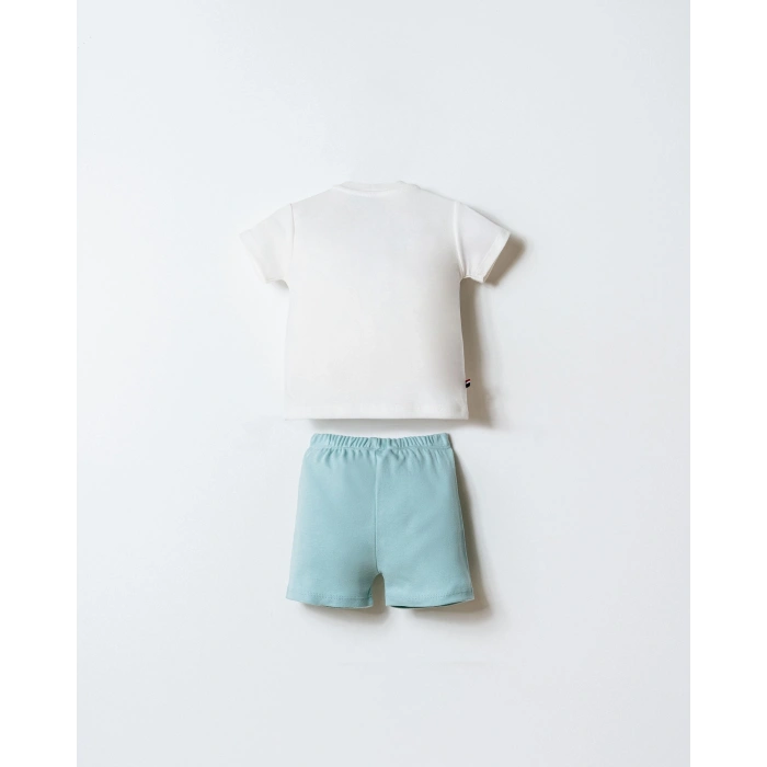 U.S.POLO ASSN. ERKEK BEBEK ŞORT T-SHIRT TAKIM - BEYAZ-SU YEŞİLİ