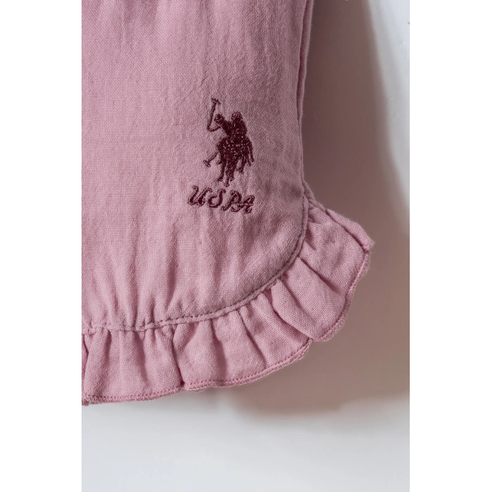 U.S POLO ASSN. KIZ BEBEK MÜSLİN 2 Lİ TAKIM - LİLA