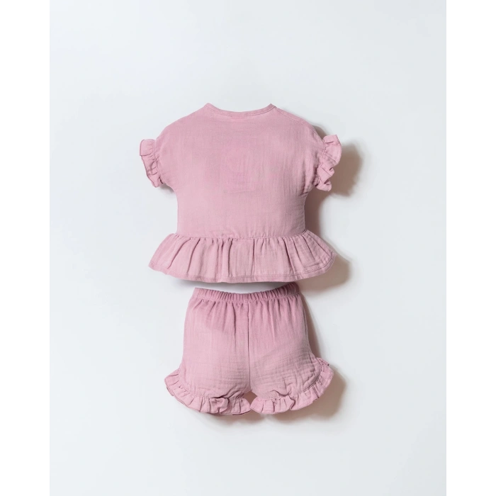 U.S POLO ASSN. KIZ BEBEK MÜSLİN 2 Lİ TAKIM - LİLA