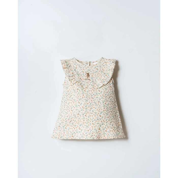 U.S POLO ASSN. KIZ BEBEK ELBİSE - EKRU