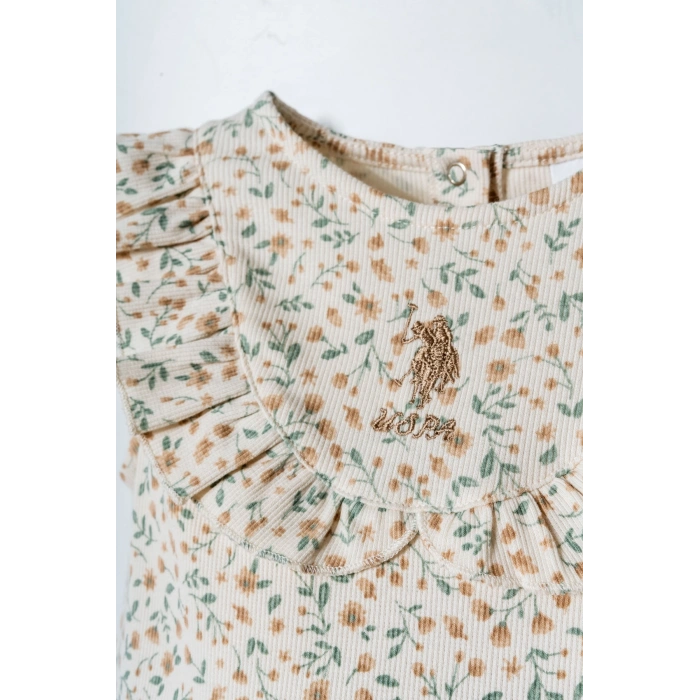 U.S POLO ASSN. KIZ BEBEK ELBİSE - EKRU